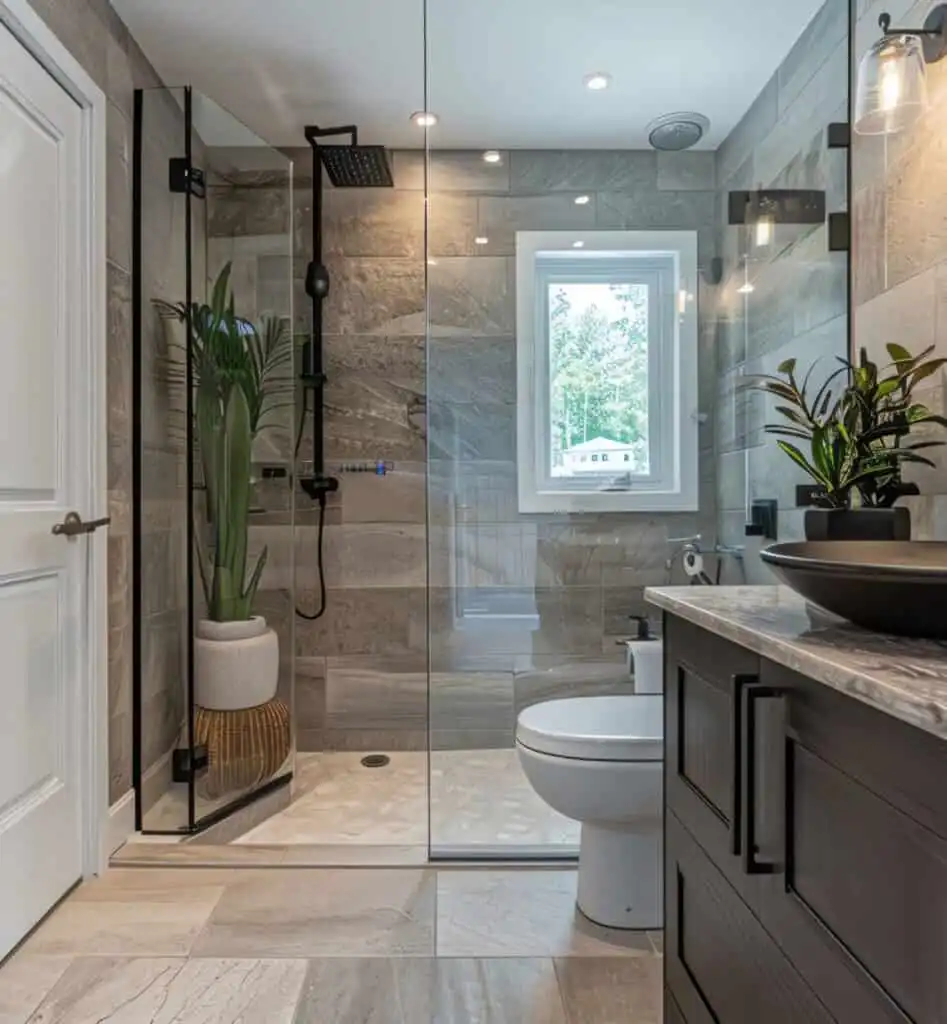 custom walk-in shower installation glass doors