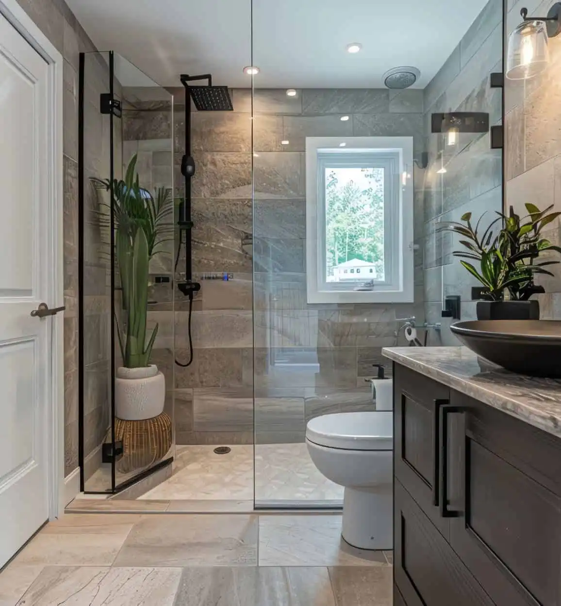 custom walk-in shower installation glass doors