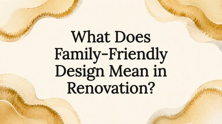 Decorative title card for family-friendly design article