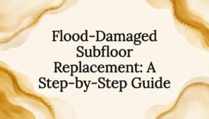 Decorative title card illustration for subfloor replacement article