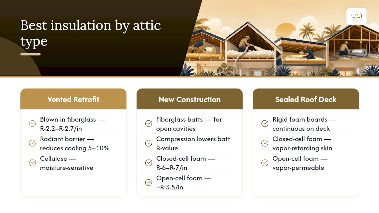 Comparison diagram of Florida insulation types