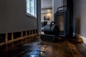 Water mitigation tools for flood damage cleanup in Tampa home.