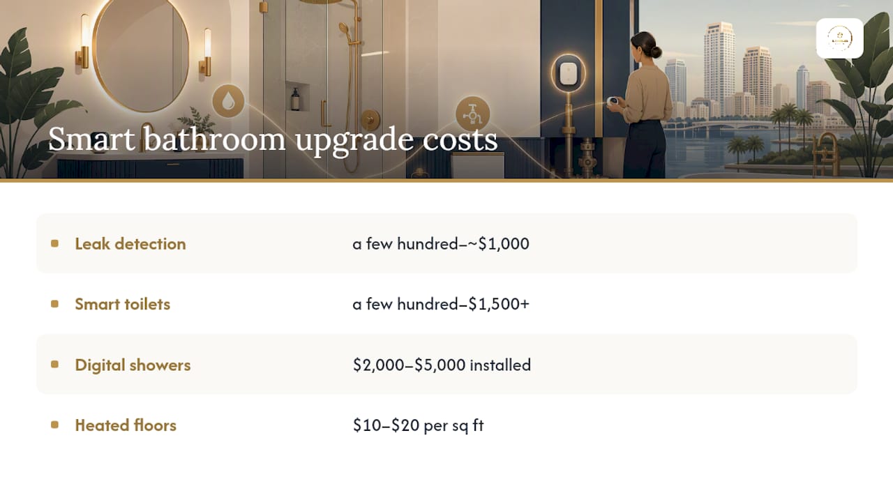 Comparison of smart bathroom upgrade costs