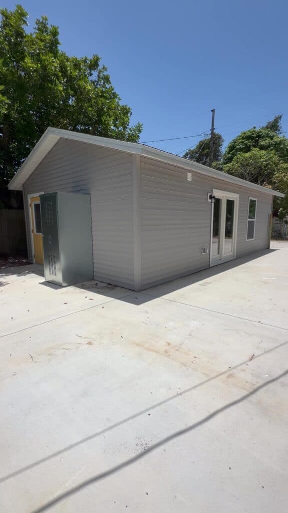ADU builder Tampa Bay: finished detached accessory dwelling unit in St. Petersburg